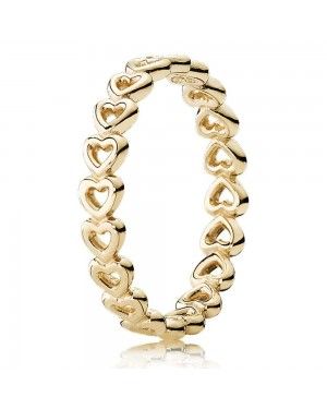 PANDORA Open Heart Band Love Ring JSP1691 In Gold