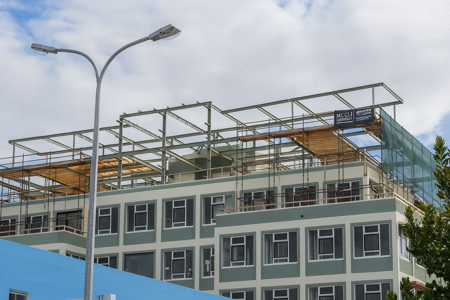 Scaffolding set up on the North Island