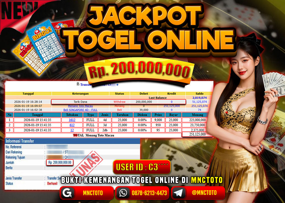 MNCTOTO JAKCPOT TOGEL POOL MACAU Rp.200.000.000,- LUNAS