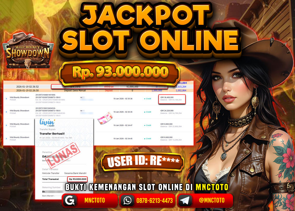 MNCTOTO JAKCPOT SLOT WILD BOUNTY SHOWDOWN Rp.93.000.000,- LUNAS