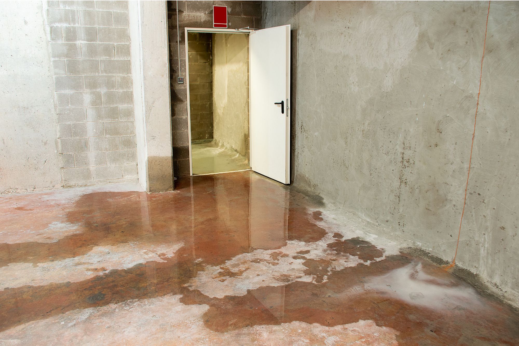 water damage in a room