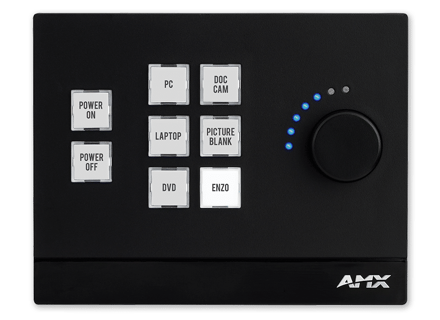 AMX MKP-108L-BL | MKP-108L-BL: 8-Tasten Massio Keypad Schwarz, Landscape