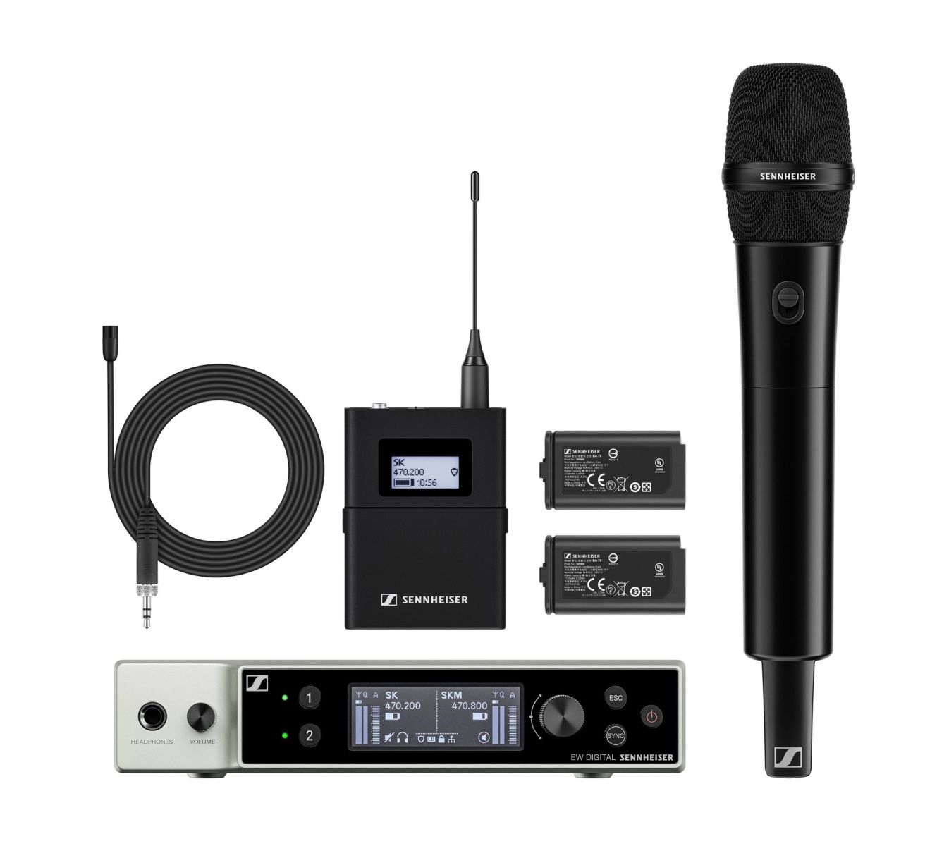 Sennheiser EW-DX MKE 2 / 835-S SET (S2-10) | EW-DX Combo-Set, S2-10, 614.2-693.8 MHz, EW-DX  EM 2, EW-DX SKM-S, MMD 835, EW-DX SK, ME2, BA70