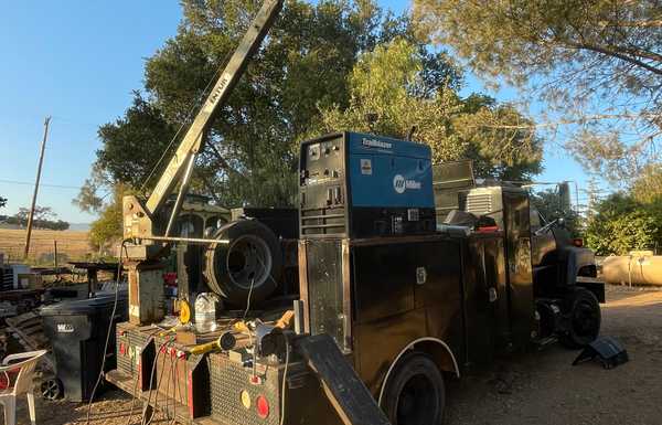 Positioning my welder on the box 