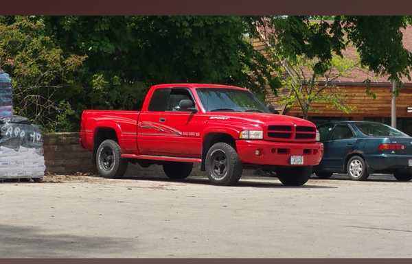 My red 2000 ram 1500 5.9 gas truck before the project. This body went on the cummins truck