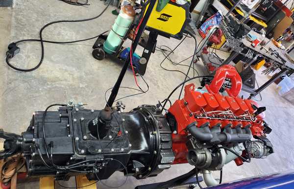 Test fit up of the Road Ranger and engine