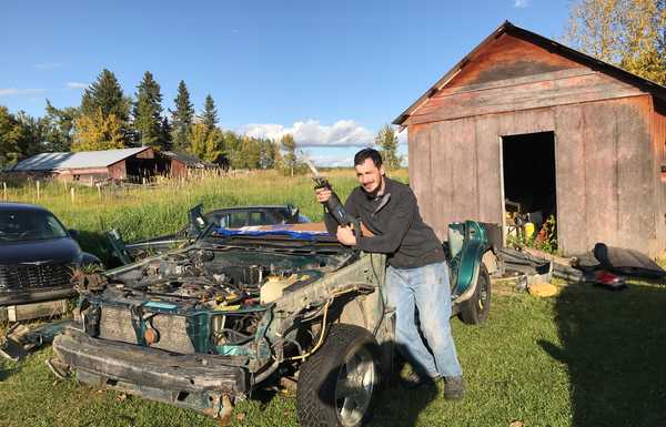 The cut down 1999 Subaru Forester. I bought this car with front end damage for $300.