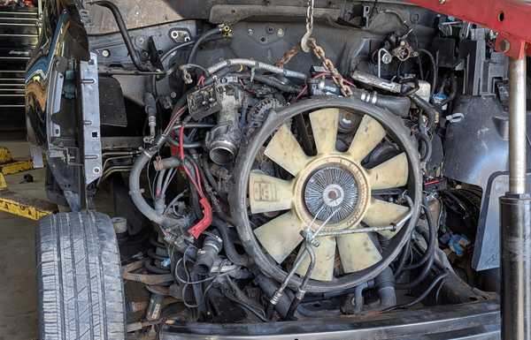 Engine back out due to snapped crankshaft.