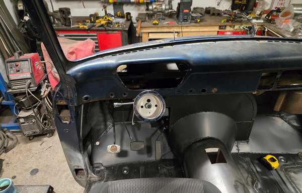 Peddles and steering column installed Peddles and steering column installed