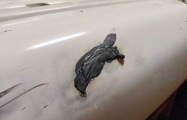 March 2022 - bending back the dent was not possible, so welding it was March 2022 - bending back the dent was not possible, so welding it was