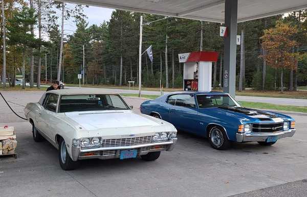 My Caprice parked next to my dads 71’ chevelle that I grew up working on with him. 