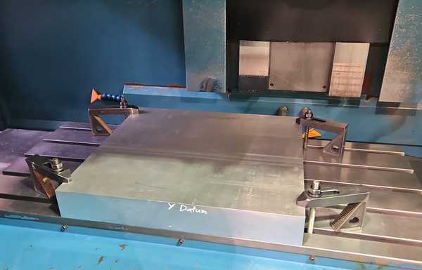 Adaptor plate setup for machining. One big ass chunk of aluminum! Adaptor plate setup for machining. One big ass chunk of aluminum!
