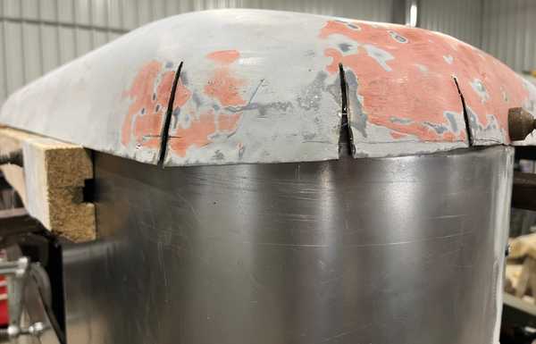 Relief cuts to allow fitment as the roof was not original and modified before obtaining it Relief cuts to allow fitment as the roof was not original and modified before obtaining it