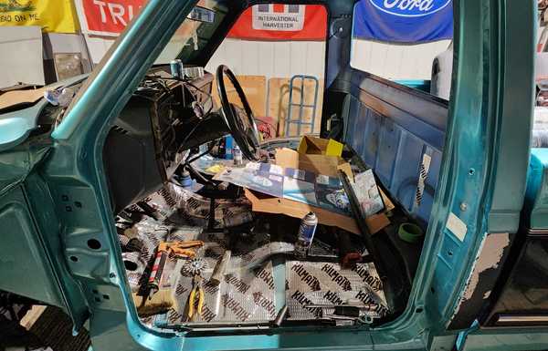 Eventually the jams got sprayed to match the parts truck colors. Floors got seam sealed and soundproofing. Eventually the jams got sprayed to match the parts truck colors. Floors got seam sealed and soundproofing.