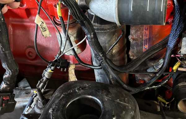 Sensor wiring harness installed Sensor wiring harness installed