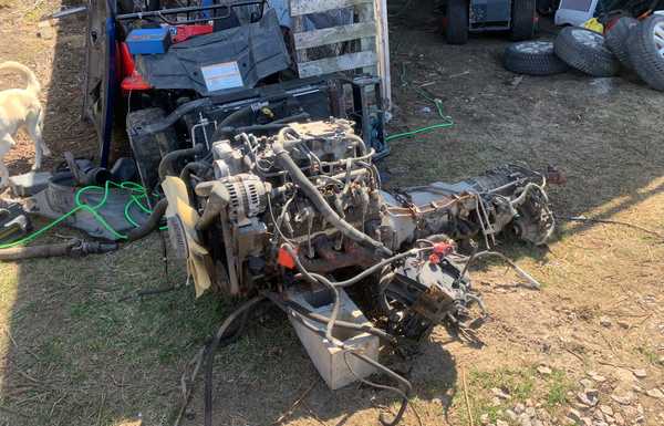 Drivetrain still warm from doing donuts in the field before tear down. Drivetrain still warm from doing donuts in the field before tear down.