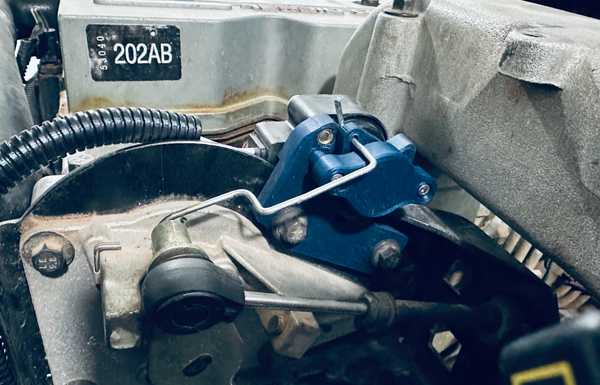 This was a custom printed mechanical linkage design to take Cummins throttle movement and transmit this to a PWM tps for the Allison.  It was later replaced by a black box I designed using an esp 32 to tie directly into the Cummins tps signal wire and convert it to a PWM for the Allison 
