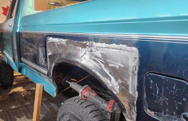 Decided to butcher the side of it and weld in a patch panel. Would have been a good idea to try it on something less obvious because I heat warped it to oblivion. Decided to butcher the side of it and weld in a patch panel. Would have been a good idea to try it on something less obvious because I heat warped it to oblivion.