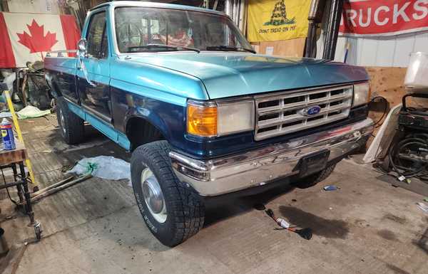 Back together as a complete truck again. It's a ways from being done, but life gets in the way. Suspension is definitely needed before it's ready for the road. The leafs are all 1 ton packs and without any sort of payload it bounces all over the road. Back together as a complete truck again. It's a ways from being done, but life gets in the way. Suspension is definitely needed before it's ready for the road. The leafs are all 1 ton packs and without any sort of payload it bounces all over the road.