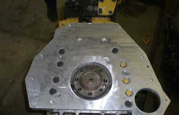 Adapter plate to bolt 3100 series CAT engine to 4r100, zf5 and zf6 transmissions from 7.3 diesel 