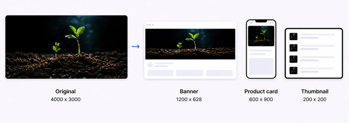 Real-time resizing and smart cropping