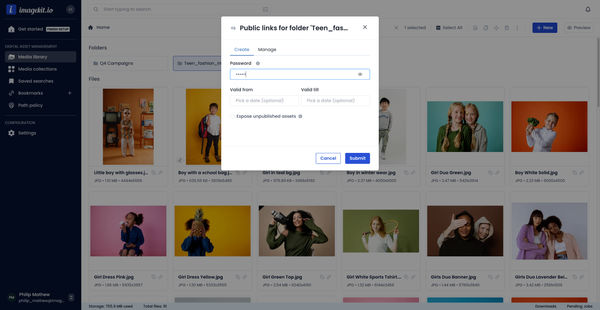Public Links and Downloading in DAM