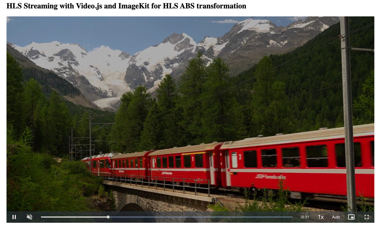 Our demo player using Video.js + HLS streaming in React