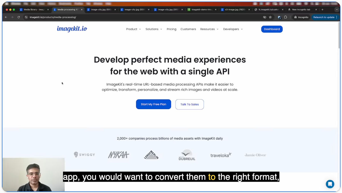 Auto-generated English captions rendered at the bottom of the player.