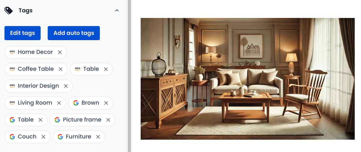AI-powered tags as metadata in ImageKit's Digital Asset Management system