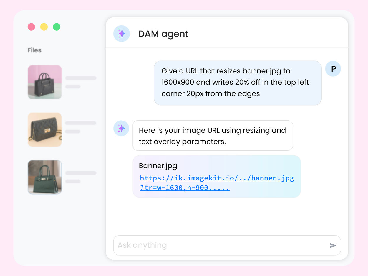 Asset delivery URLs for the web with DAM Agent