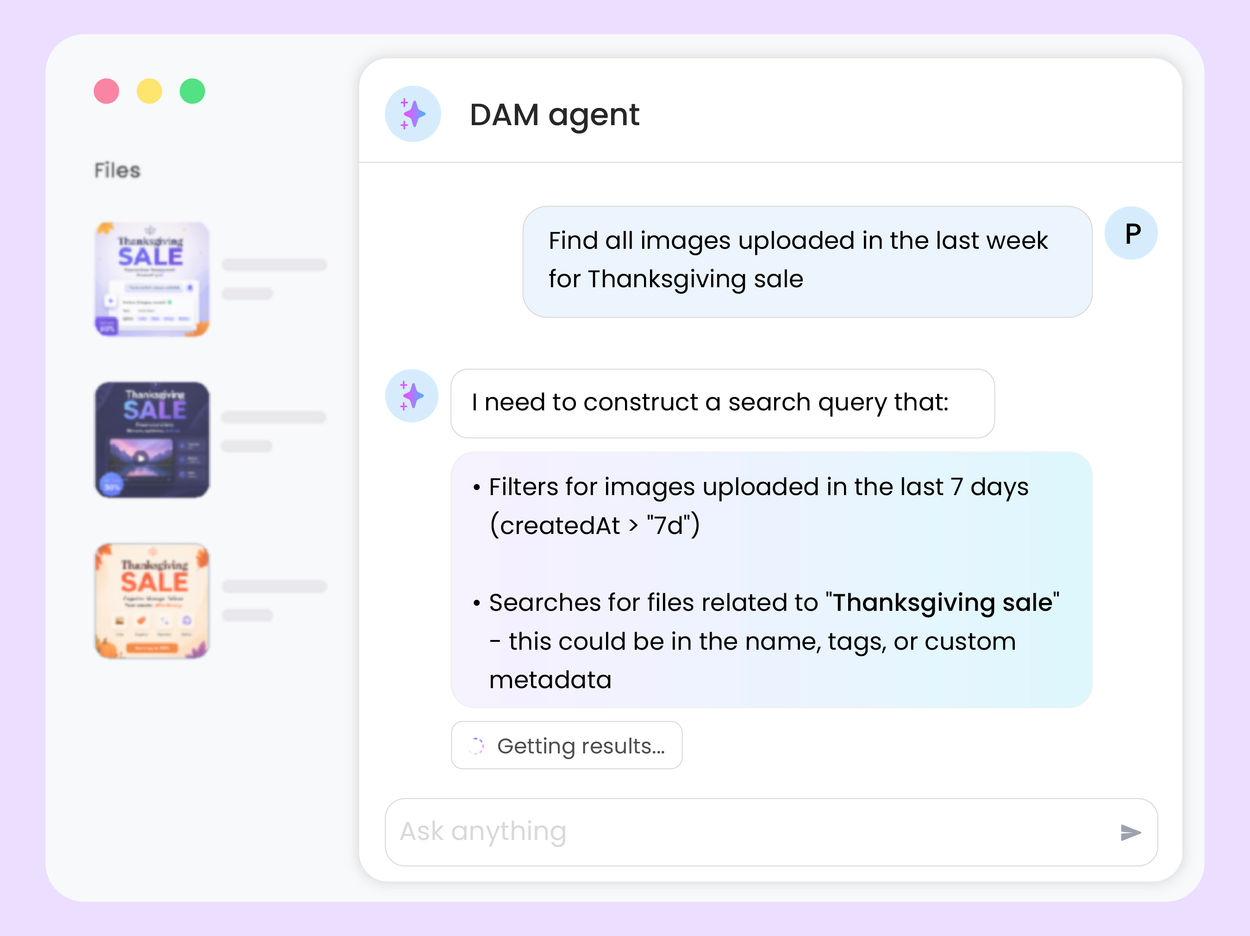 Natural-language asset discovery with DAM Agent