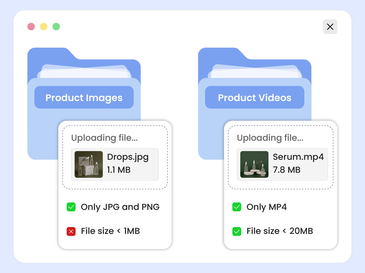 Control uploads and asset organization in ImageKit DAM