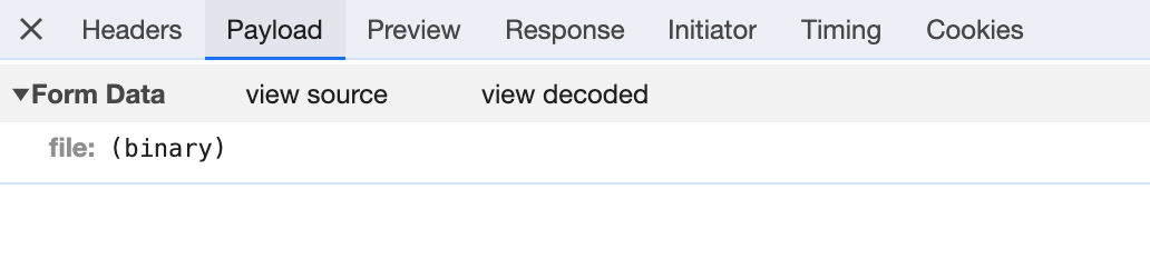 Multi-part form data during upload request