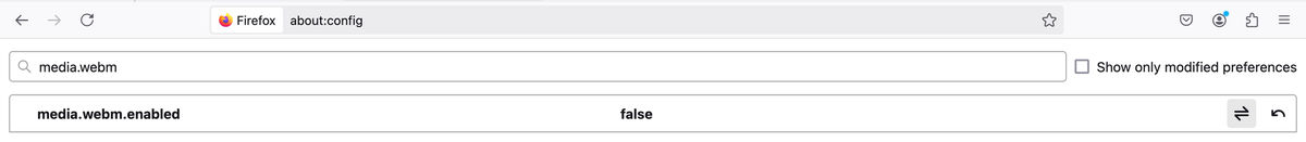 Disable media.webm in Firefox browser's config.