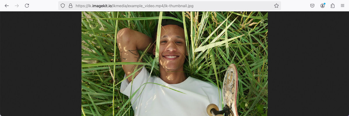 Example of video thumbnail generated by Imagekit.io