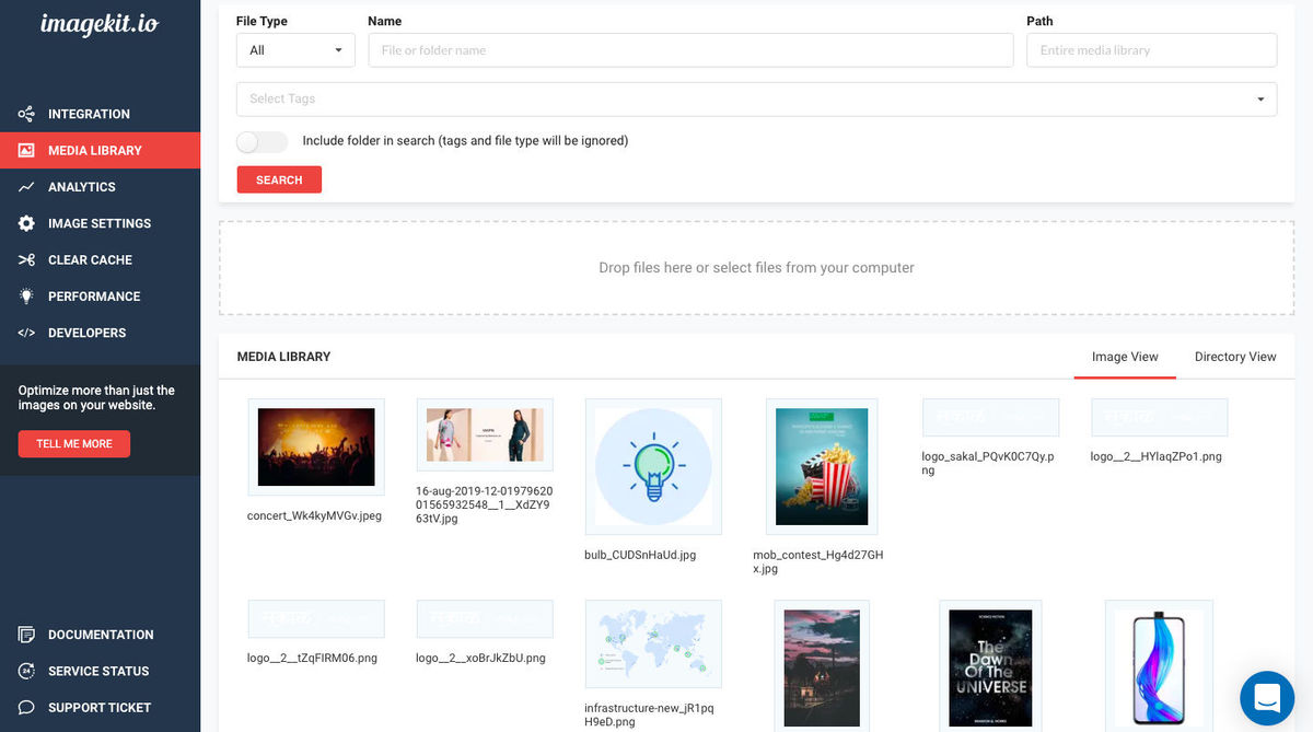 ImageKit.io Media Library