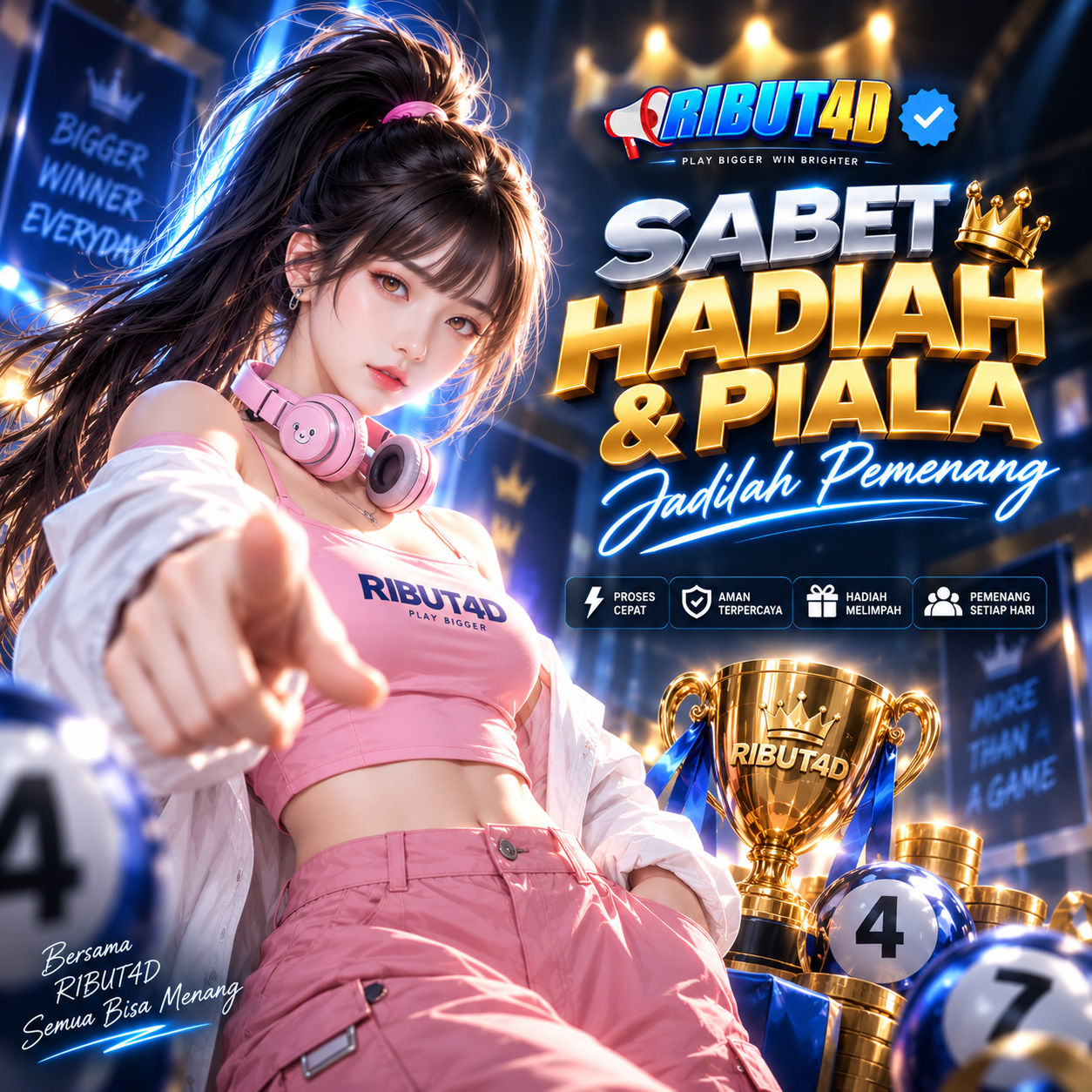 RIBUT4D 🏆 SABET HADIAH & PIALA, JADILAH PEMENANG