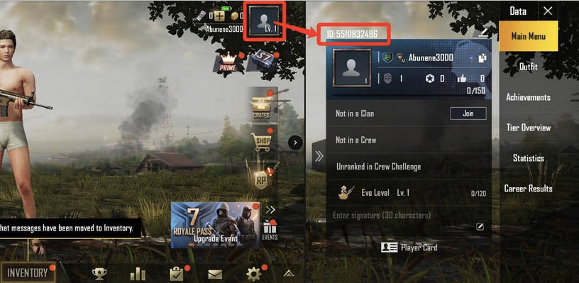 PUBG Mobile Player ID Location