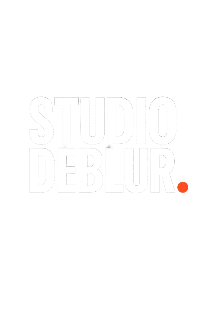 studio deblur white logo video production mumbai
