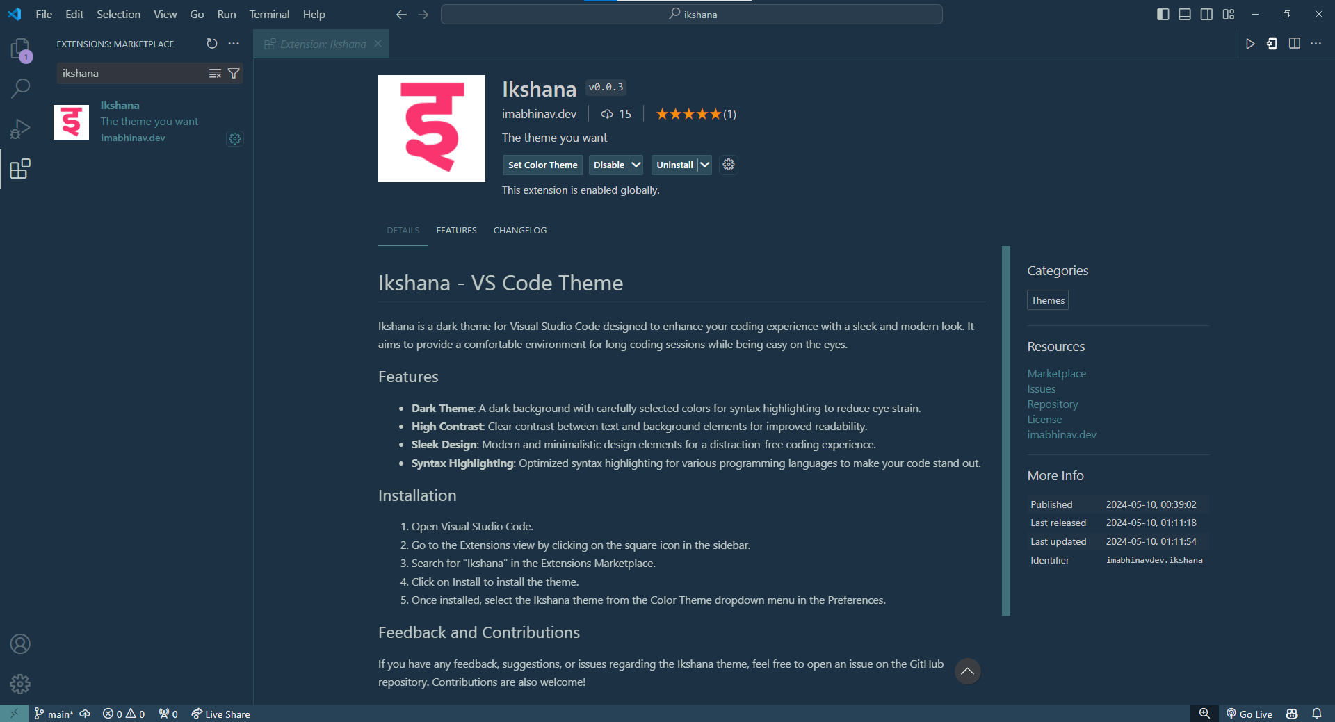 Ikshana: A Vibrant VS Code Theme