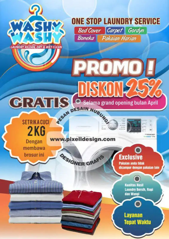 Contoh Brosur Flyer Iklan Jasa Laundry Menarik 1306