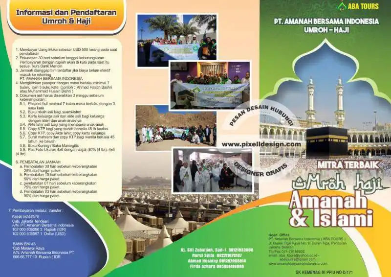 Contoh Brosur Umroh Dan Haji Elegance Dan Exclusive 