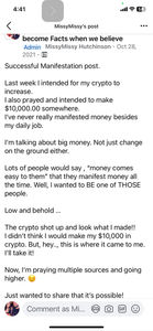 Crypto money manifestation screenshot