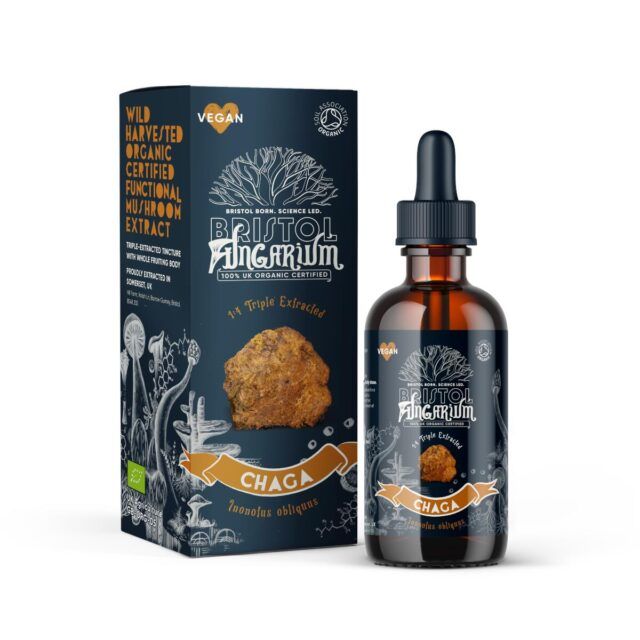Chaga Mushroom Tincture Organic 50ml - chaga inonotus obliquus 50ml mushroom extract certified organic