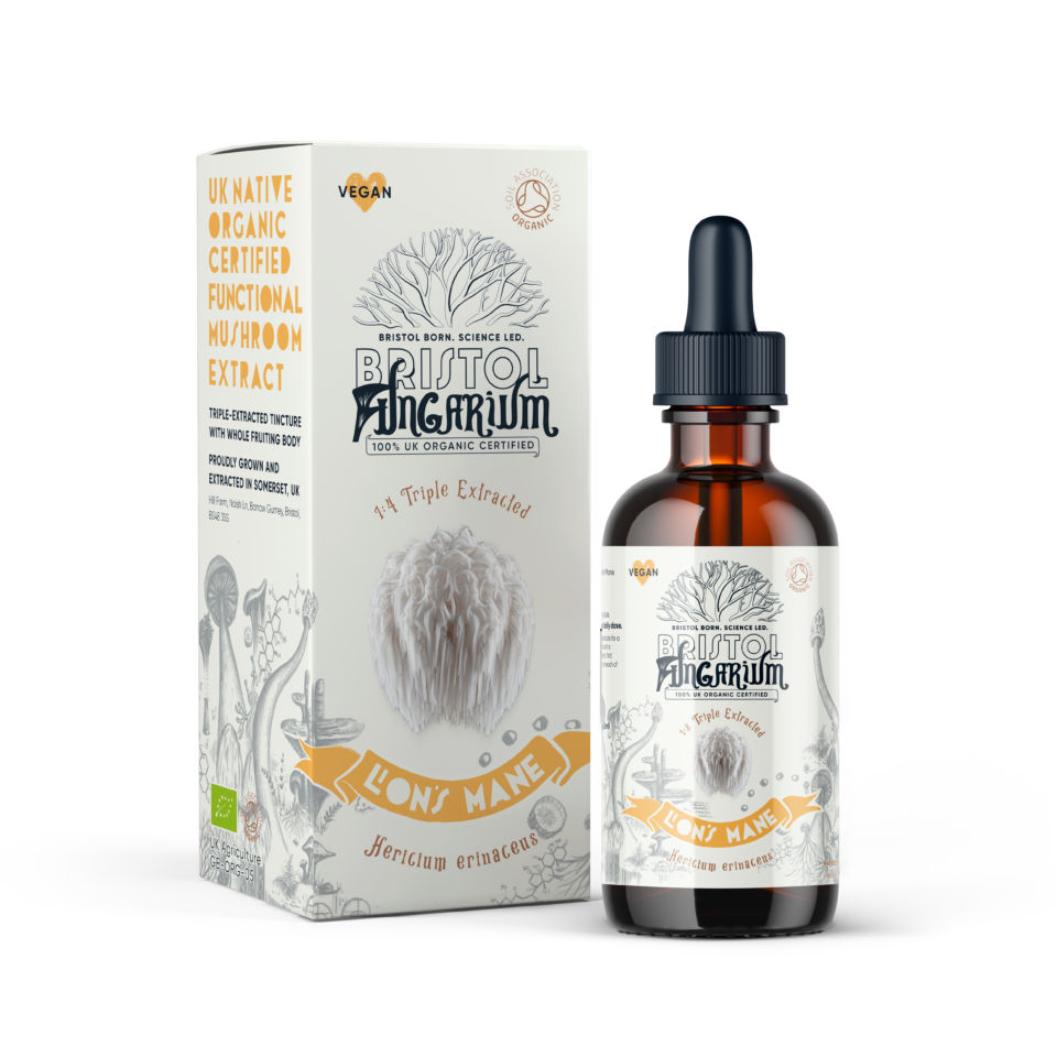 Lion's Mane Mushroom Tincture Organic 50ml - lions mane hericium erinaceus 50ml mushroom extract certified organic