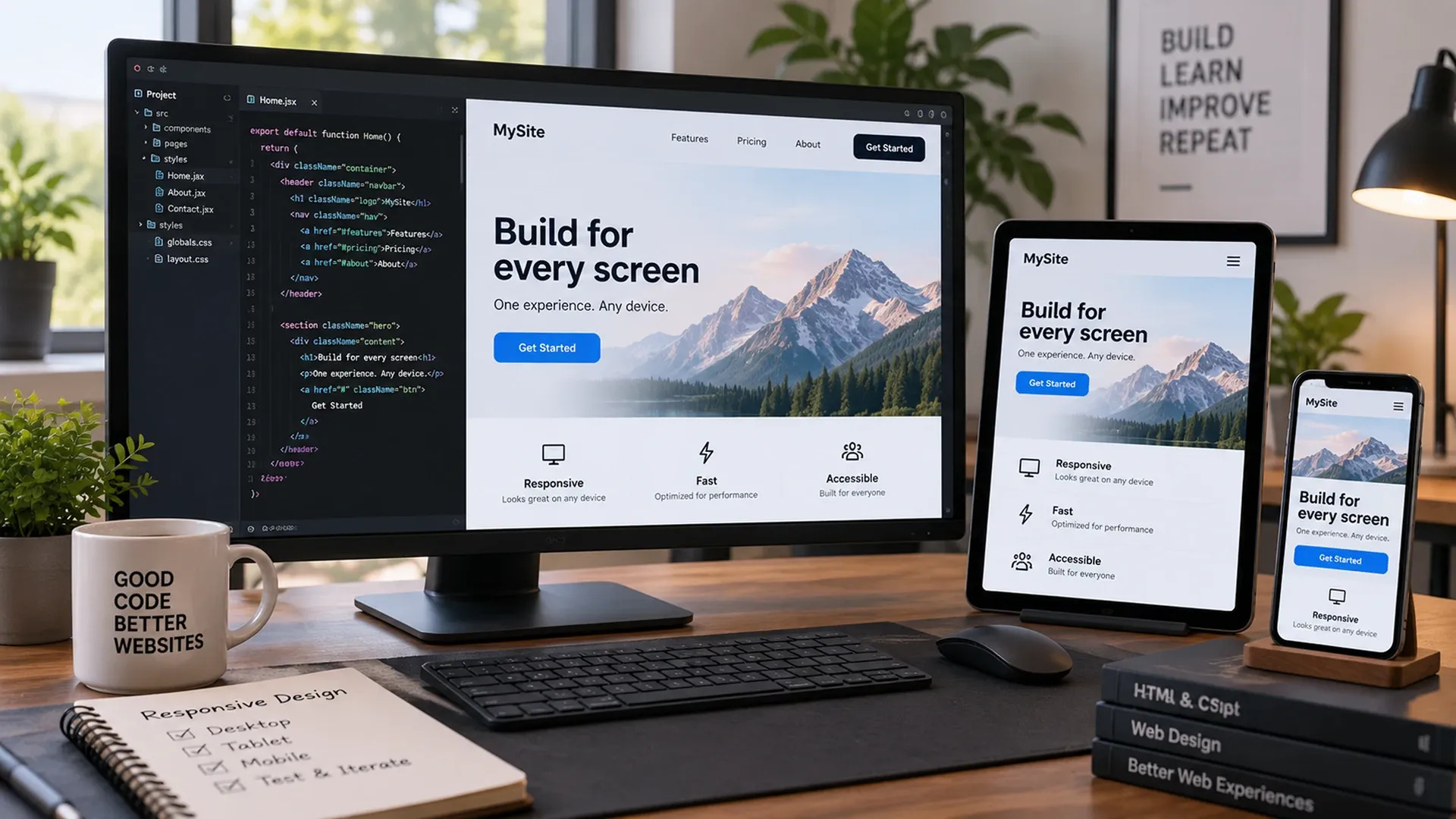 Developers Desk With Multiple Monitors
