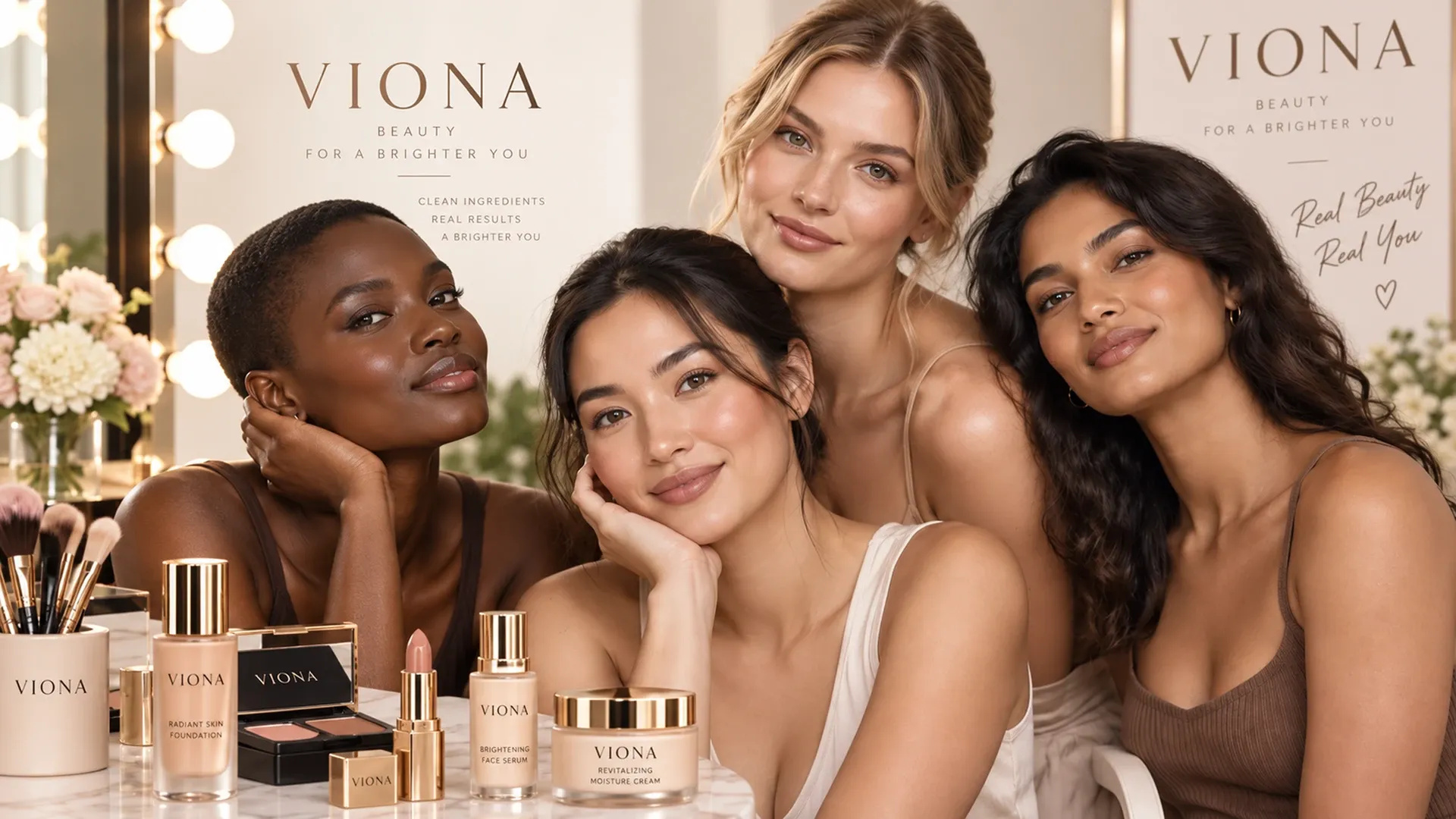 Diverse Models Featured In A Premium Cosmetics Campaign Photoshoot
