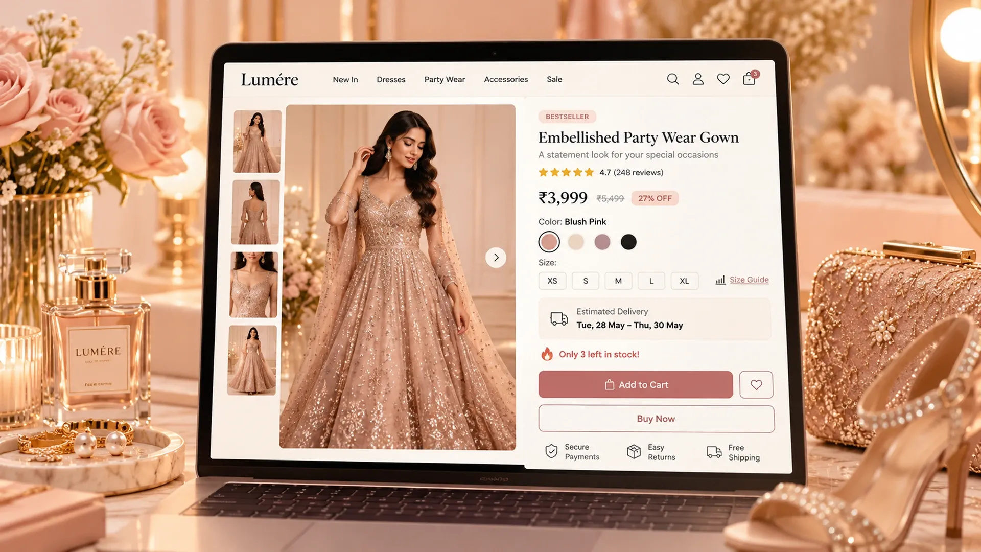 Party Wear Ecommerce Product Page