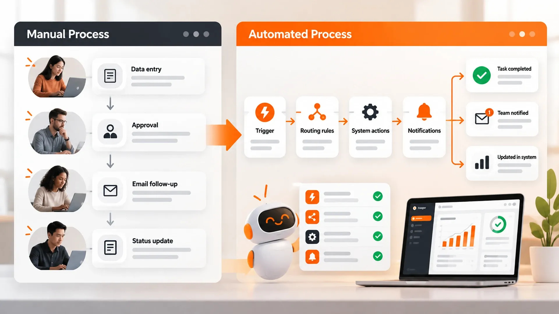 Process Map Showing Manual Steps