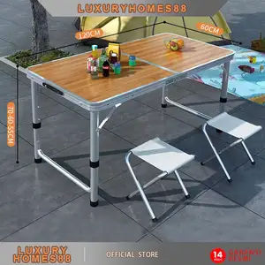 Meja Lipat Portable Serbaguna Meja Jualan Model Koper Minimalis Meja Camping Piknik Outdoor Kuat 100 KG